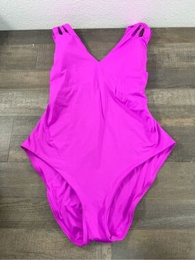 NEW Becca Plus Size Fuscia One Piece
